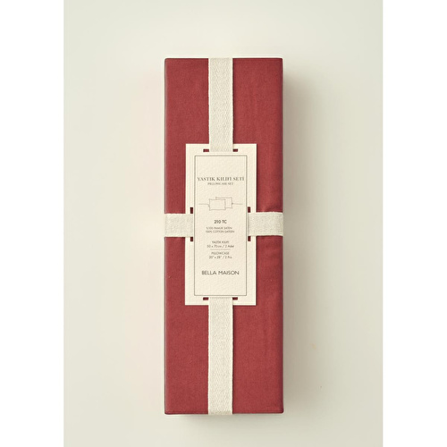 Bella Maison %100 Pamuk Saten Supreme 2'li Yastık Kılıfı Bordo (50x70 Cm) Bordo