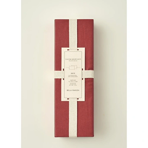 Bella Maison %100 Pamuk Saten Supreme 2'li Yastık Kılıfı Bordo (50x70 Cm) Bordo