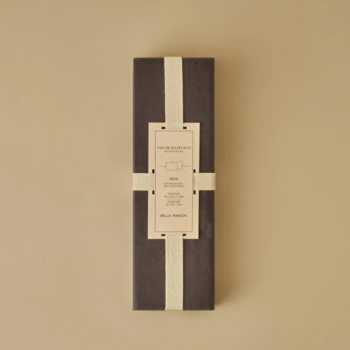 Bella Maison %100 Pamuk Saten Supreme 2'li Yastık Kılıfı Antrasit (50x70 Cm) Antrasit