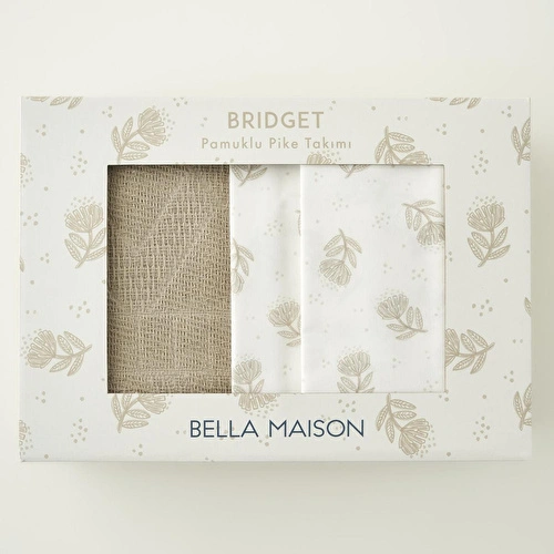 Bella Maison %100 Pamuk Bridget Çift Kişilik Pike Takımı Bej (200x220 Cm) Bej