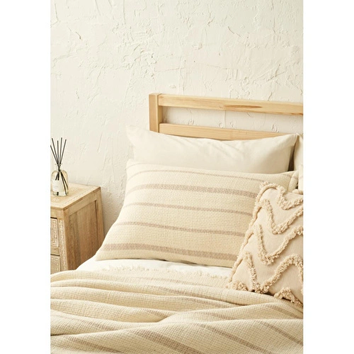 Bella Maison %100 Pamuk Bahama Müslin Dolgulu Çok Amaçlı Çift Kişilik Yatak Örtüsü Seti Krem (230x250 Cm) Krem
