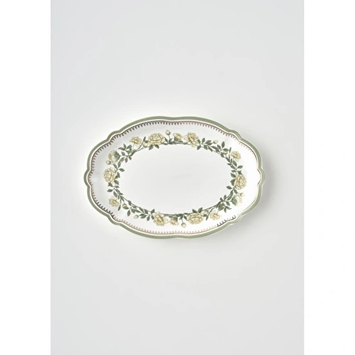 Bella Maison Rebecca New Bone Sunum Tabağı (20x14 Cm) Çok Renkli