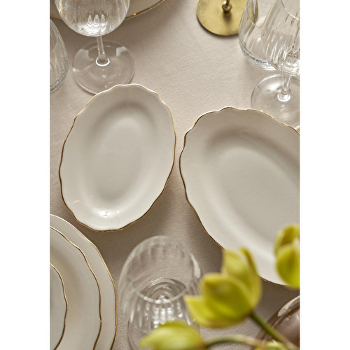 Bella Maison Victoria Porselen Sunum Tabağı Gold (25 Cm) Gold