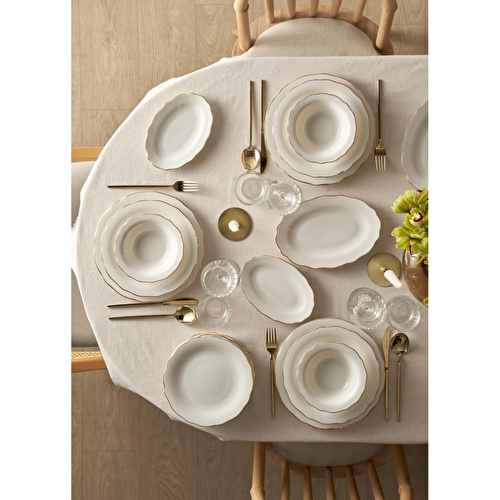 Bella Maison Victoria Porselen Sunum Tabağı Gold (25 Cm) Gold