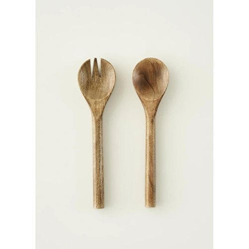 Bella Maison Wooden Mango Salata Servis Seti Kahverengi (28x7 Cm) Kahverengi