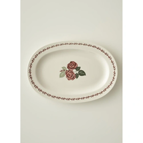 Bella Maison Rose Porselen Sunum Tabağı (30 Cm) Çok Renkli