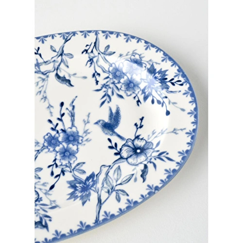 Bella Maison Bleu Blanc Porselen Büyük Sunum Tabağı Mavi (30 Cm) Mavi