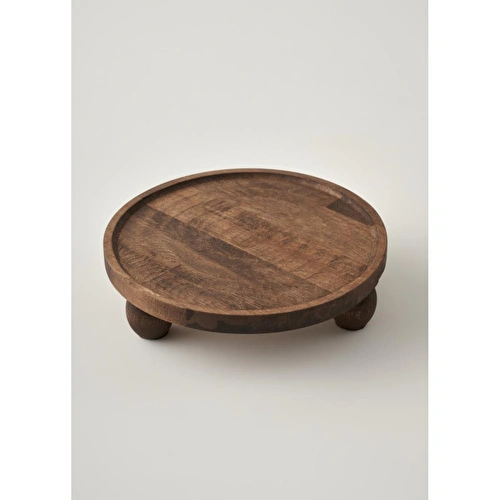 Bella Maison Wooden Ahşap Yuvarlak Sunum Standı Naturel (25 Cm) Naturel