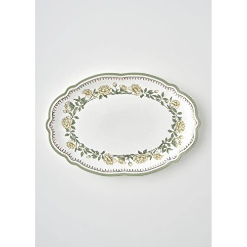 Bella Maison Rebecca New Bone Sunum Tabağı (40x26 Cm) Çok Renkli