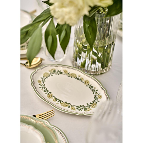 Bella Maison Rebecca New Bone Sunum Tabağı (40x26 Cm) Çok Renkli