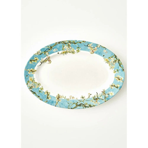 Bella Maison Van Gogh Almond Blossom Porselen Sunum Tabağı Turkuaz (30 Cm) Mavi
