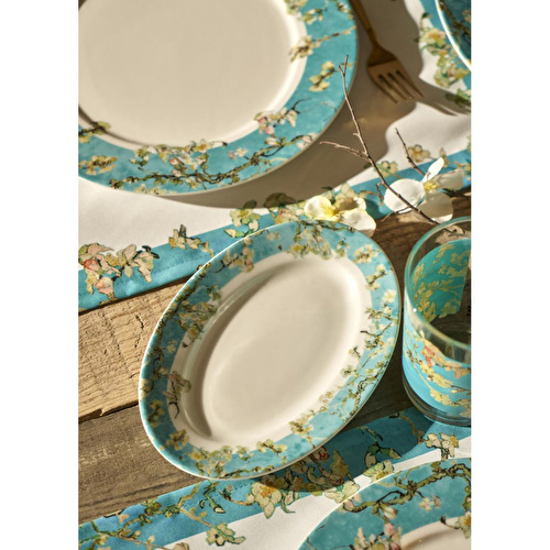 Bella Maison Van Gogh Almond Blossom Porselen Sunum Tabağı Turkuaz (20 Cm) Mavi