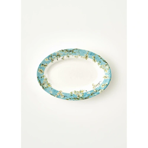 Bella Maison Van Gogh Almond Blossom Porselen Sunum Tabağı Turkuaz (20 Cm) Mavi