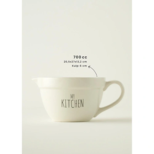 Bella Maison My Kitchen Seramik Karıştırma Kasesi Beyaz (1700 Cc) Beyaz