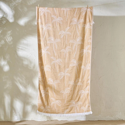 Bella Maison %100 Pamuk Palm Peştamal Hardal (90x160 Cm) Hardal