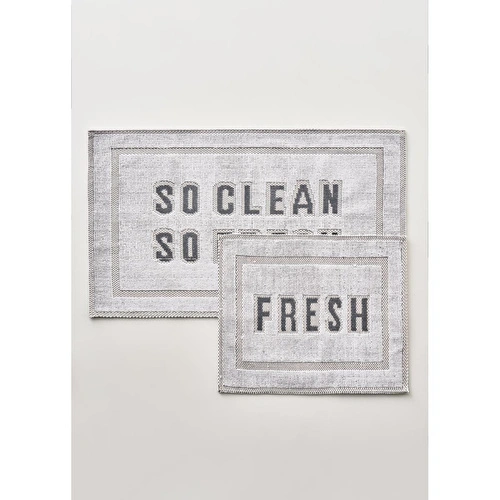 Bella Maison Clean Fresh Paspas Takımı Beyaz (60x100 - 50x60 Cm) Beyaz