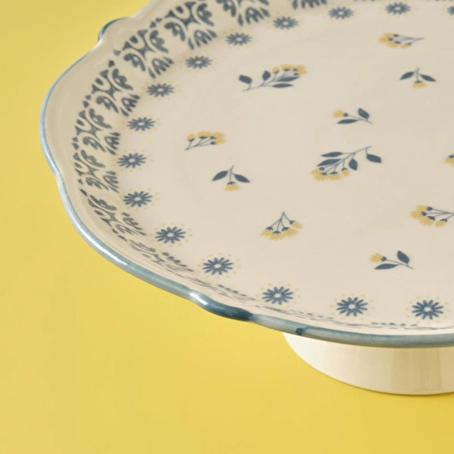 Bella Maison Mabel Stoneware Kek Standı Mavi (32 Cm) Mavi