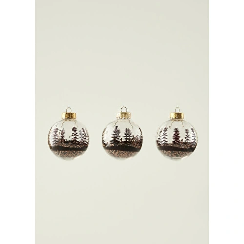 Bella Maison Christmas 3'lü Dekoratif Süs Kahverengi (8 Cm) Kahverengi