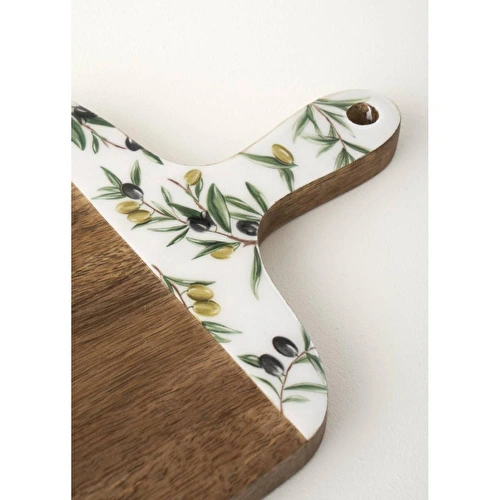 Bella Maison Olive Mango Sunum Ve Kesme Tahtası Beyaz (40x20x2 Cm) Beyaz
