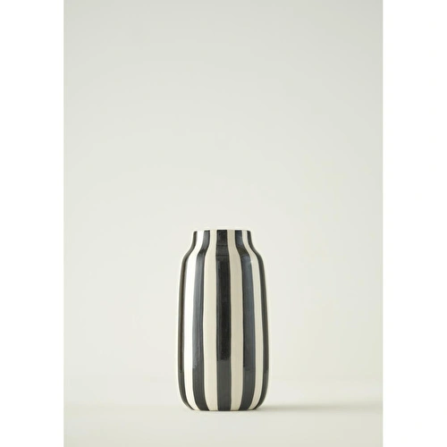 Bella Maison Rise Stoneware Vazo Siyah-beyaz (14x14x26 Cm) Siyah-beyaz
