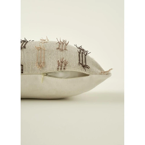 Bella Maison Stich Dekoratif Kırlent Kılıfı Bej (35x50 Cm) Bej