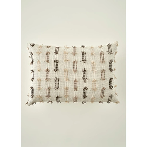 Bella Maison Stich Dekoratif Kırlent Kılıfı Bej (35x50 Cm) Bej