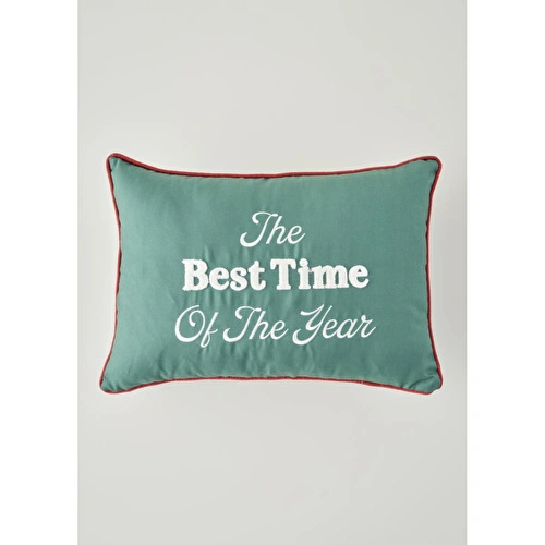 Bella Maison New Year Yılbaşı Kırlent Kılıfı Yeşil (35x50 Cm) Yeşil