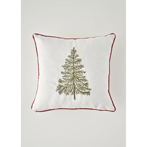 Bella Maison New Year Yılbaşı Nakışlı Kırlent Kılıfı Beyaz (43x43 Cm) Beyaz