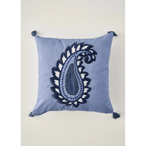 Bella Maison Paisley Punchlı Kırlent Kılıfı Mavi (43x43 Cm) Mavi