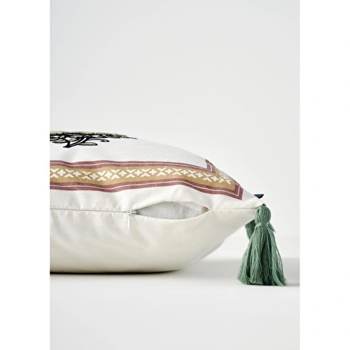 Bella Maison %100 Pamuk Indian Dream Nakışlı Kırlent Kılıfı (43x43 Cm) Çok Renkli