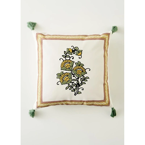 Bella Maison %100 Pamuk Indian Dream Nakışlı Kırlent Kılıfı (43x43 Cm) Çok Renkli