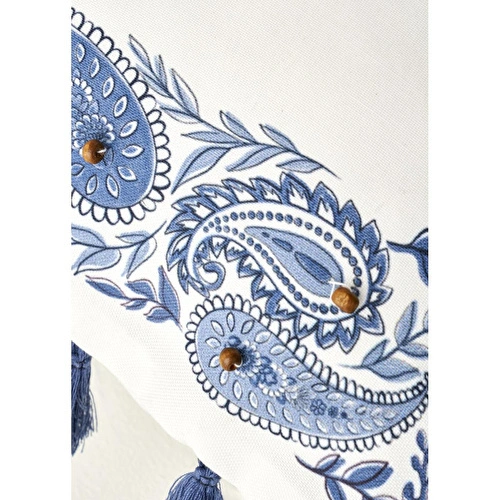 Bella Maison Paisley Boncuklu Kırlent Kılıfı Mavi (35x50 Cm) Mavi