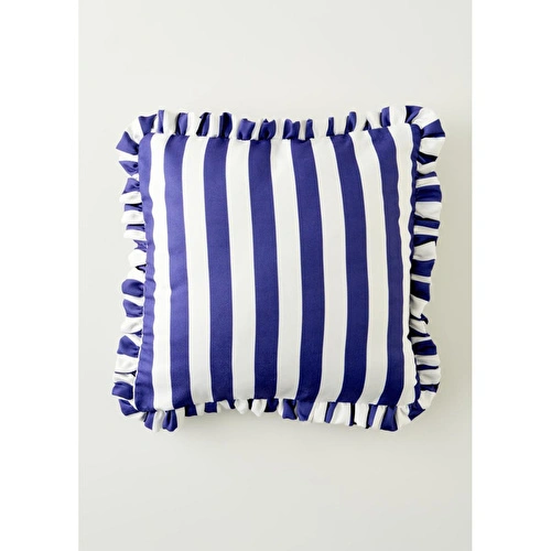 Bella Maison Line Fırfırlı Kırlent Kılıfı Mavi (43x43 Cm) Mavi