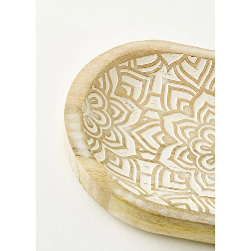 Bella Maison Aldo Mango Ağacı Dekoratif Tabak Naturel (30x3,5x20 Cm) Naturel