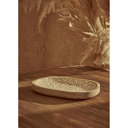 Bella Maison Aldo Mango Ağacı Dekoratif Tabak Naturel (30x3,5x20 Cm) Naturel