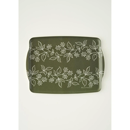 Bella Maison Leaf Melamin Tepsi Yeşil (42x31 Cm) Yeşil