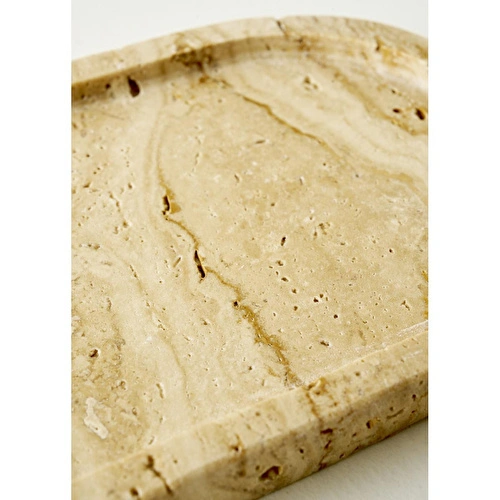 Bella Maison Ephesus Traverten Oval Dekoratif Tabak Naturel (12x28 Cm) Naturel