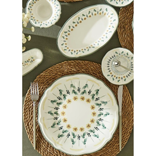 Bella Maison Adelina Stoneware 26 Parça 6 Kişilik Kahvaltı Takımı Yeşil Yeşil