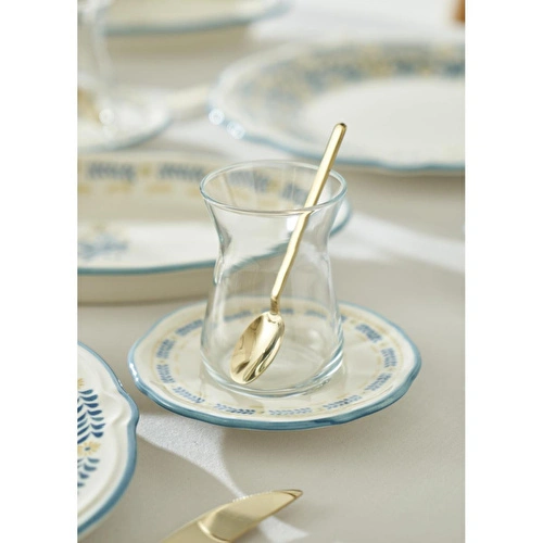 Bella Maison Liana Stoneware 52 Parça 12 Kişilik Kahvaltı Takımı Mavi