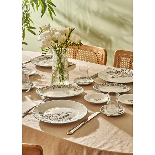 Bella Maison Vintage Porselen 52 Parça 12 Kişilik Kahvaltı Takımı Mavi