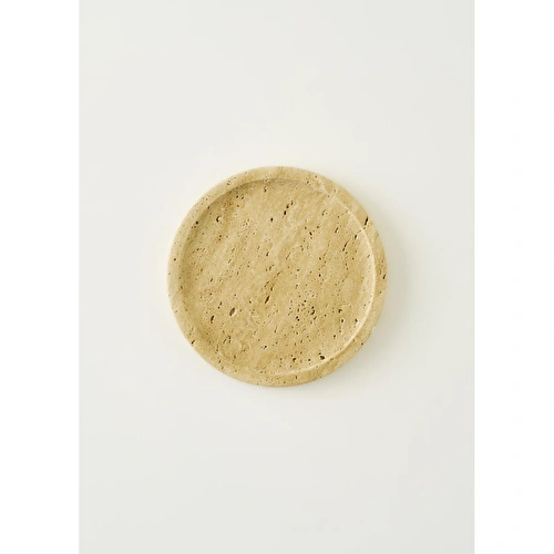 Bella Maison Ephesus Traverten Yuvarlak Dekoratif Tabak Naturel (20x4 Cm) Naturel