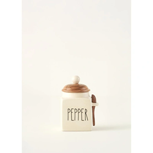 Bella Maison Pepper Seramik Kavanoz Krem (330 Ml) Krem
