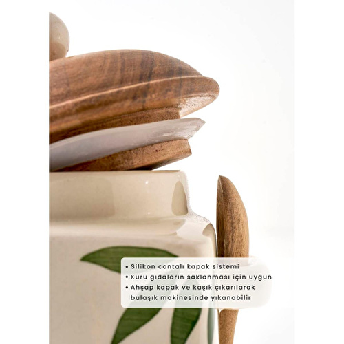 Bella Maison Molly Seramik Kavanoz Krem (1900 Ml) Krem