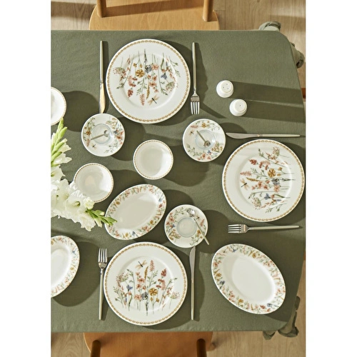 Bella Maison Flores Porselen 26 Parça 6 Kişilik Kahvaltı Takımı Çok Renkli