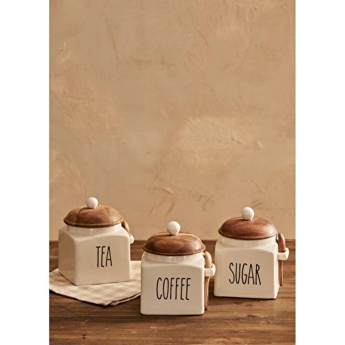Bella Maison Brev Seramik Kavanoz Krem (800 Ml) Krem
