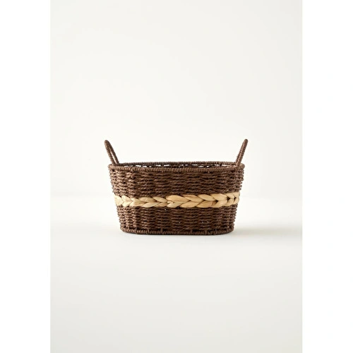 Bella Maison Neroa Kulplu Sepet Naturel (29x24x20 Cm) Naturel