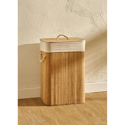 Bella Maison Fonte Bambu Çamaşır Sepeti Naturel (40x30x61 Cm) Naturel