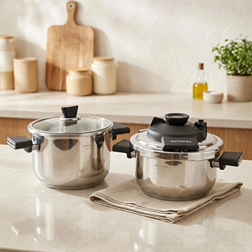 Bernardo Smart Cook 2'li 4-6l İndüksiyon Tabanlı Düdüklü Tencere Seti Siyah