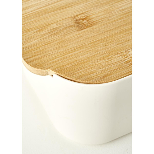 Bella Maison Breed 2in1 Kesme Tahtalı Ekmek Kutusu Krem (33x18,5x12 Cm) Krem