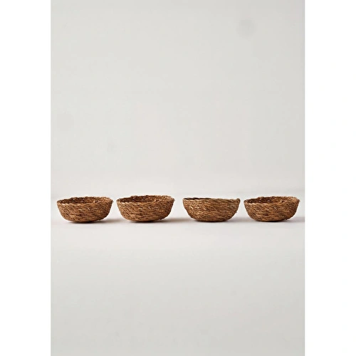 Bella Maison Carmen 4'lü Hasır Sepet Naturel (15x4 Cm)